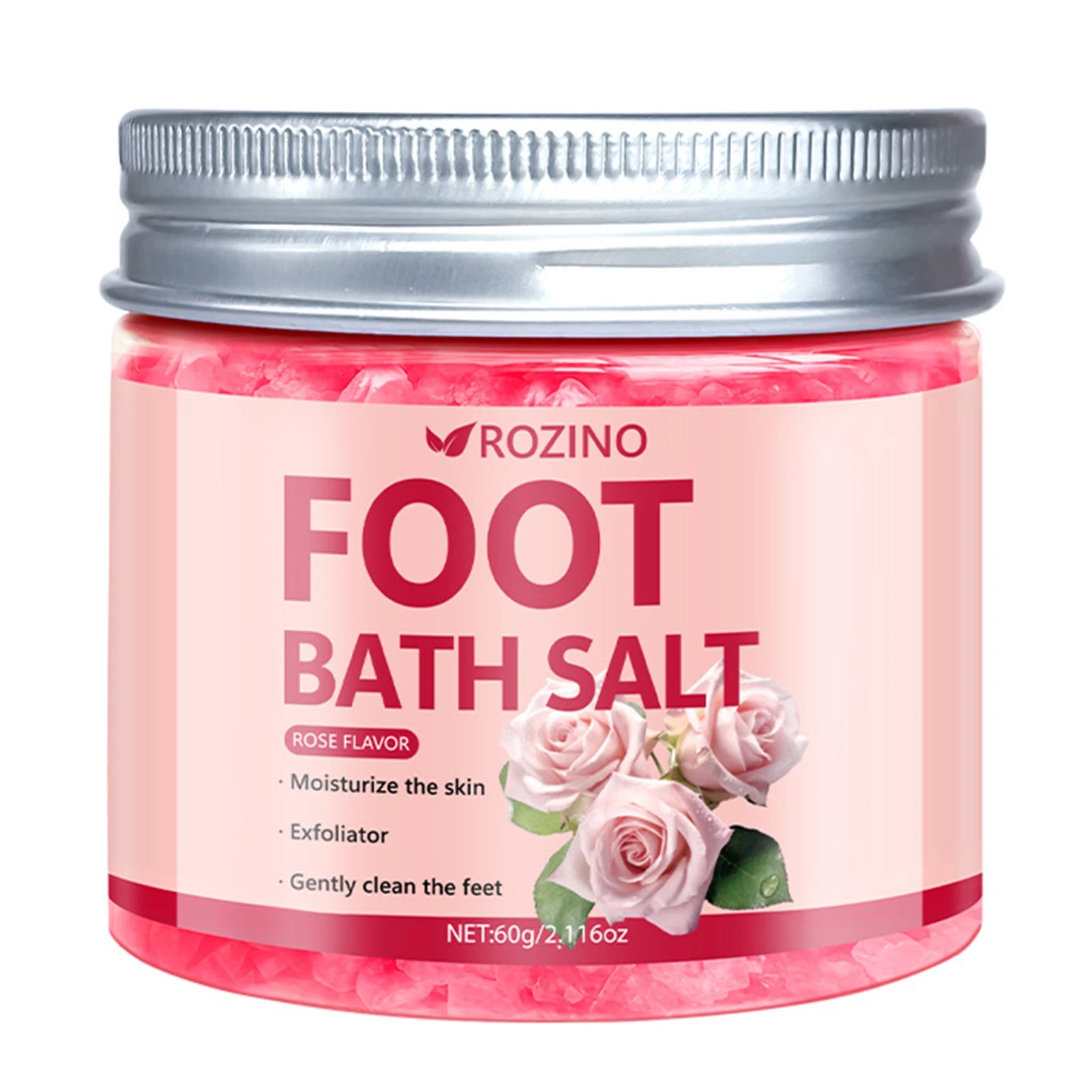 60g Rose Infused Sea Salt Bath Salt Removes Dead Skin Rich In Rose Extract Deep Cleansing Soak Salt for Manicure Pedicure