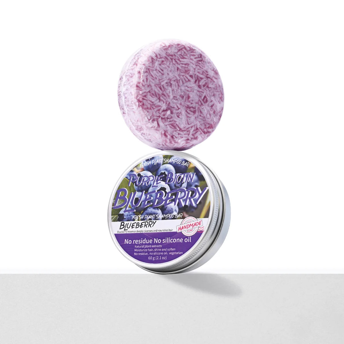 LH-60g Blueberry Shampoo Hair Care Treatment Organic Herbal Handmade Solid Shampoo Soap Anti Hair Loss Dandruff Herb
