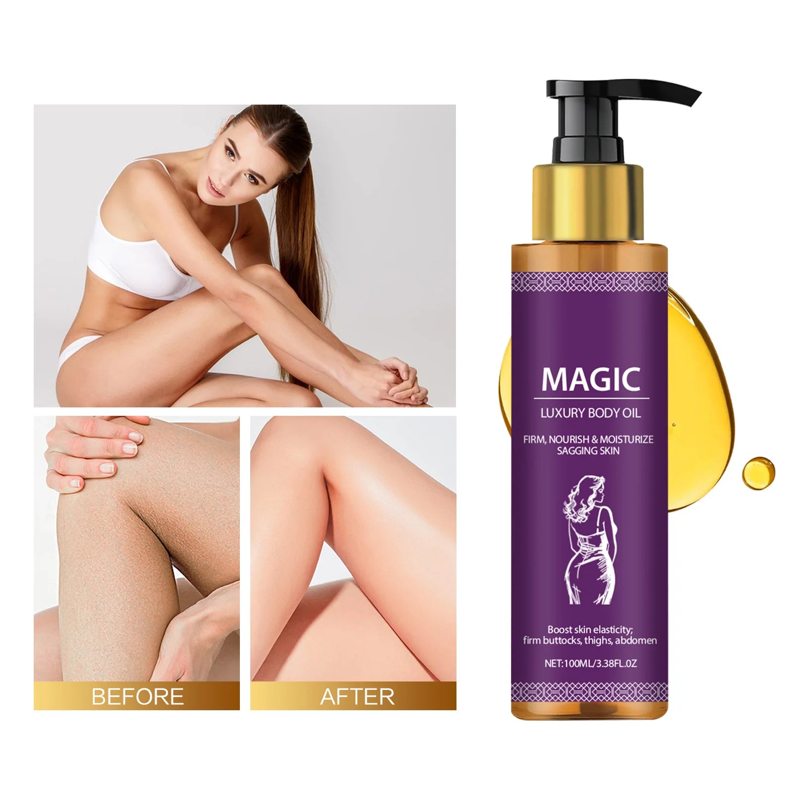 Body Oil Tightening Body Lightening Improve Dry Brightening Nourishing Lifting Firming Smooth Anti Cellulite Massage Skin Care