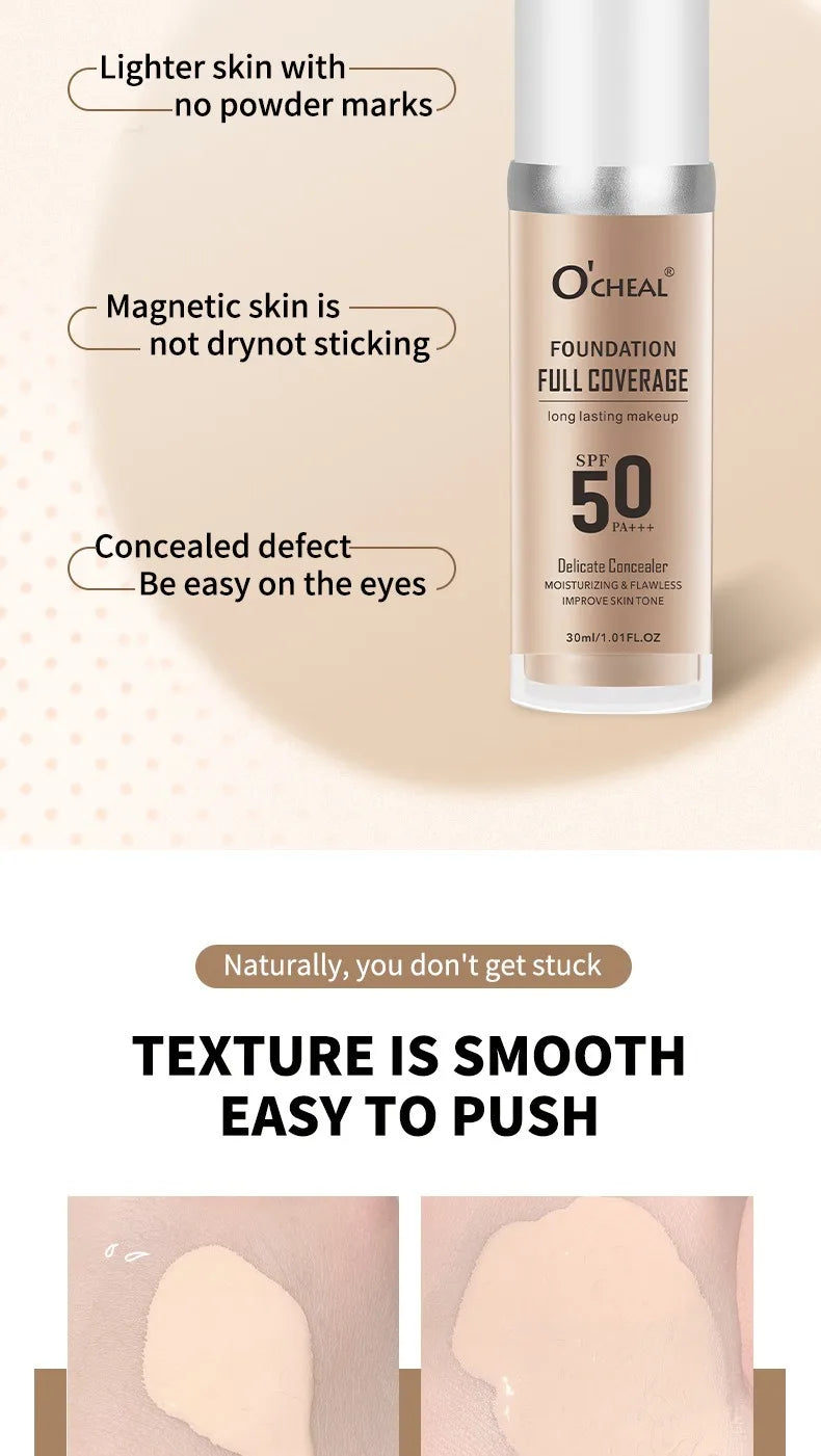 Color Changing Foundation Makeup Concealer Long Lasting Moisturizing Nourishing Oil-Control Skin Face Base Cosmetics
