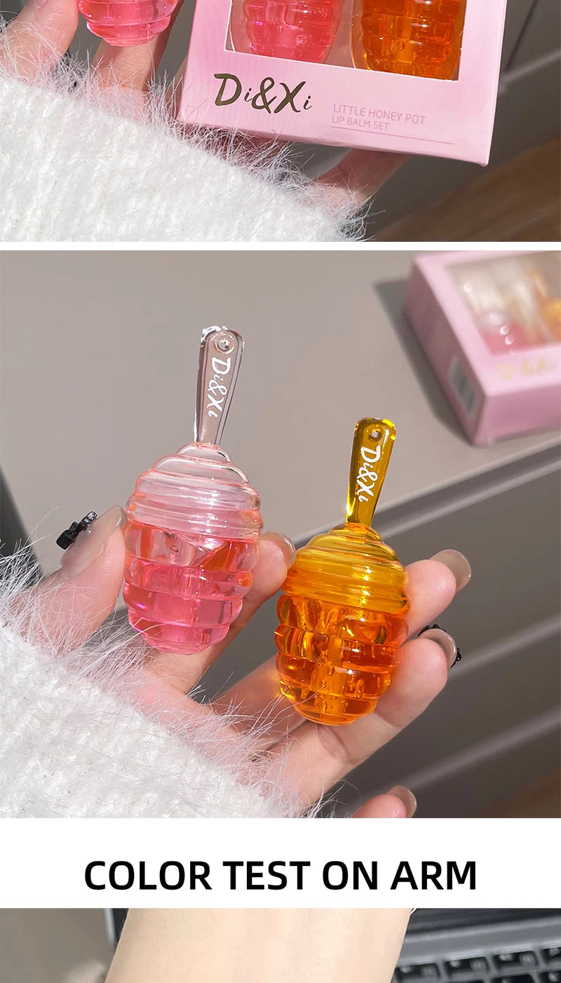 Kleines Honeypot Lippenöl, feuchtigkeitsspendendes und verblassendes Lippenmuster, Wasser-Lippenbalsam Dudu Lips