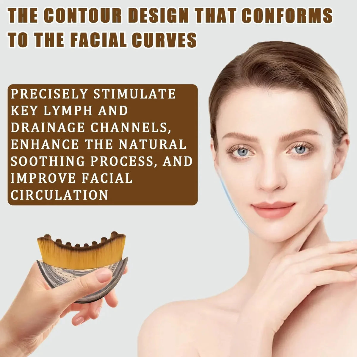 Portable Face Neck Massage Brush Facial Contour Sculpting Tool Skin Relax Massage Accessory For Daily Facial Care