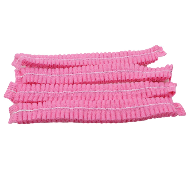 100pcs/Pack Disposable Hair Head Covers Net Bouffant Dustproof Anti Dust Caps Breathable Shower Bathing Hats Kitchen