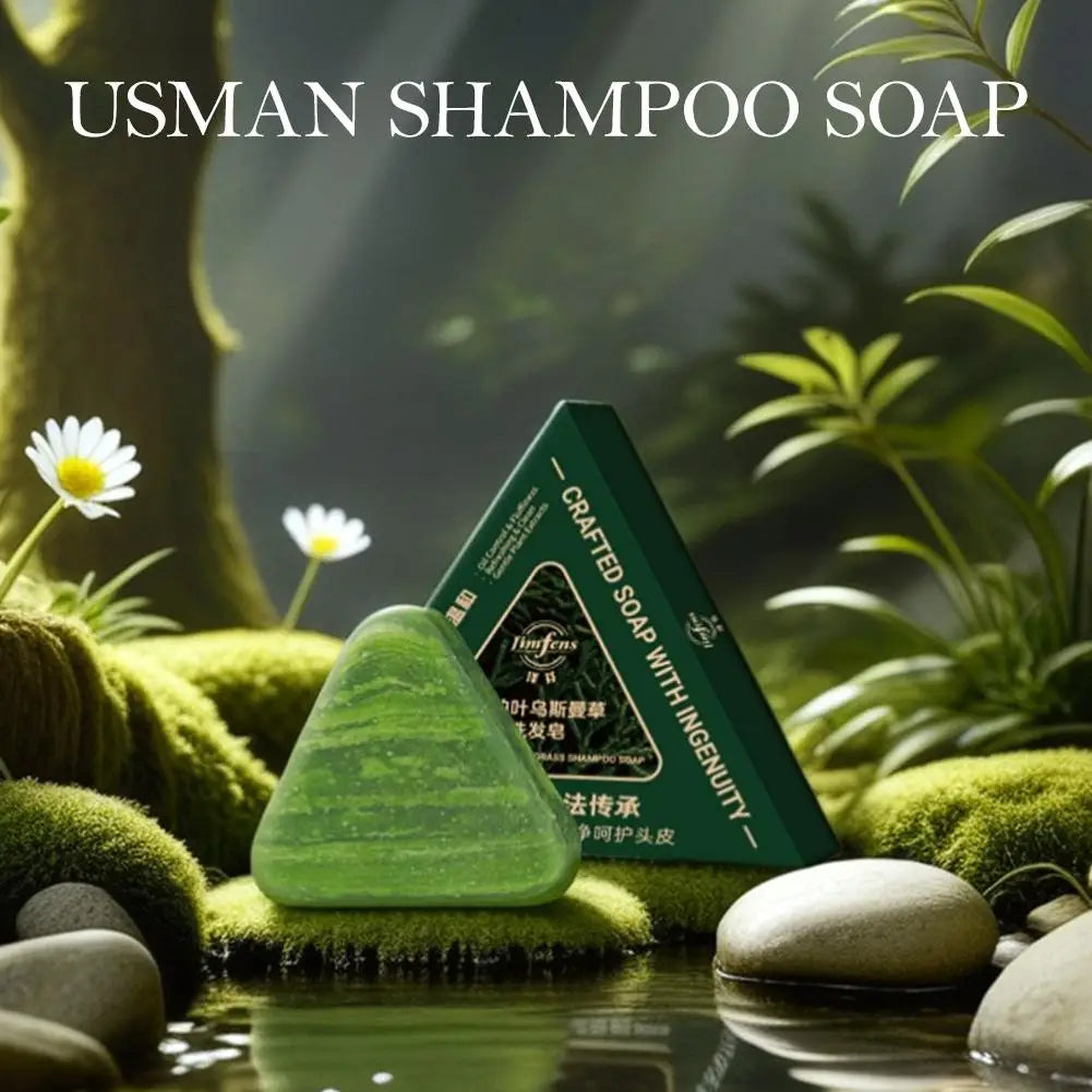 Herbal Extracts Hair Shampoo Bar Cleaning, Oil Control, Thickening Arborvitae Leaf And Usmal Grass Shampoo Bar Hair Care Soap