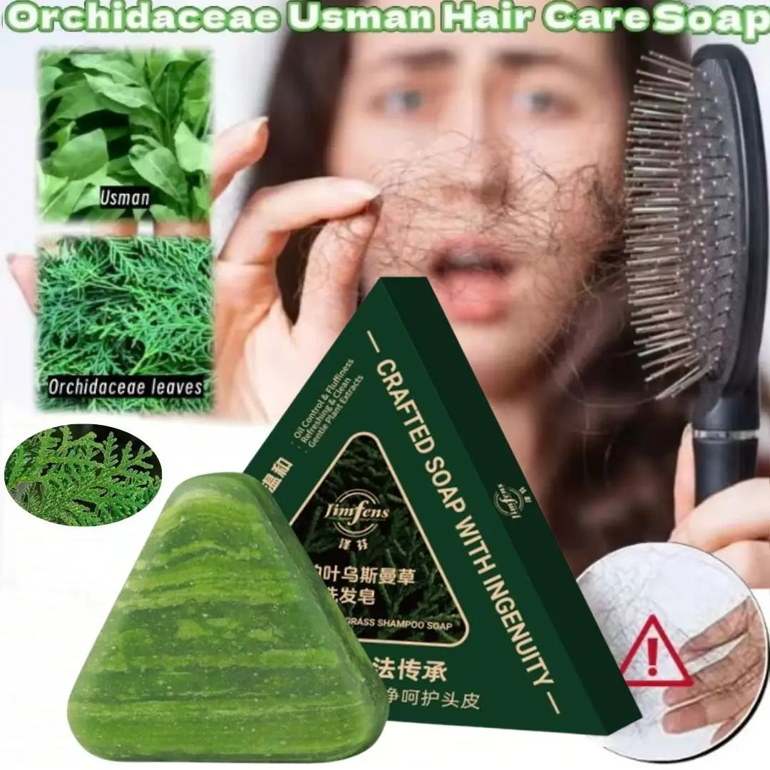 Herbal Extracts Hair Shampoo Bar Cleaning, Oil Control, Thickening Arborvitae Leaf And Usmal Grass Shampoo Bar Hair Care Soap