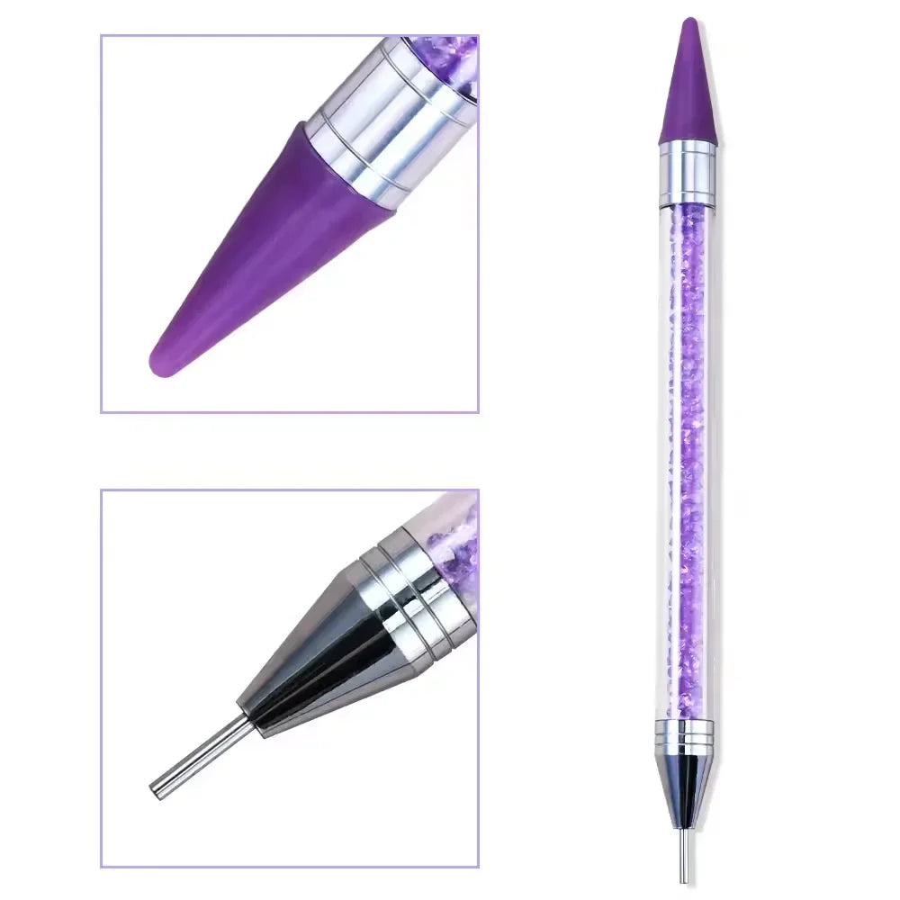 1pc Wax Nail Rhinestone Picker Dotting Pen Dual-ended Wax Pencil For Rhinestones Tip Crystal & Gem Nail Art Tool for DIY Manicur