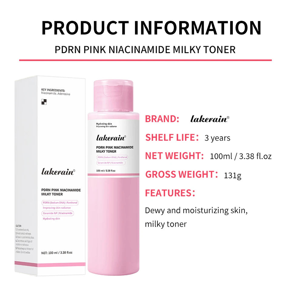 Pink Niacinamide Milky Toner Long-lasting Hydration Even Skin Tone Quickly Absorbed Achieve Dewy Glass Skin Daily Milky Toner