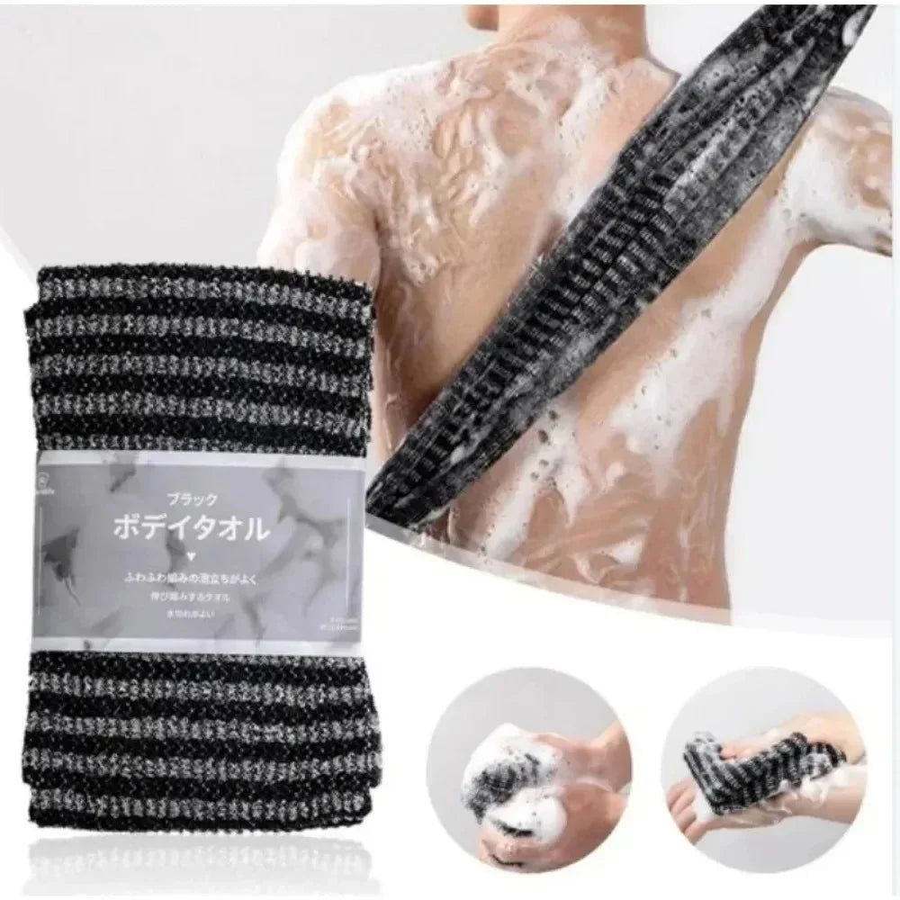1Pcs Double Sided Long Nylon Exfoliating Back Scrub Towel Japanese Painless Body Mud Rub Strip Shower Bathroom Accessories