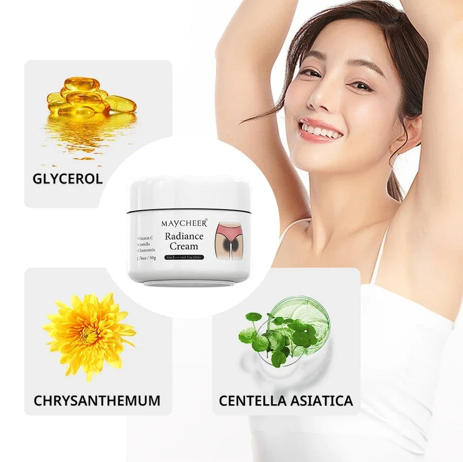 Whitening Cream for Intimate Parts, Armpits, Buttocks, Knees, Lightens the Inside of the Thighs, Intimate Parts, Eliminates