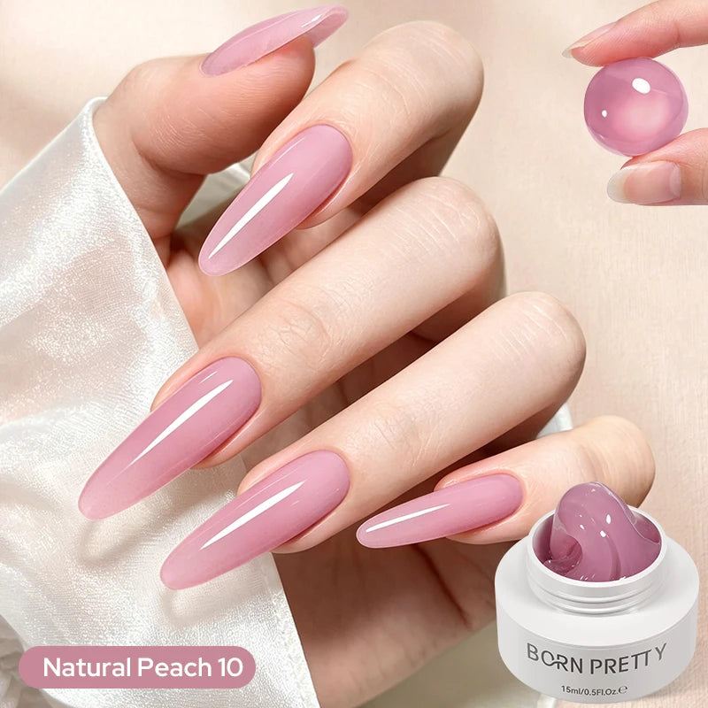 BORN PRETTY 15ml Clear Non Stick Hand Extension Gel 3D Shaping Sculpting Carving Nail Art Solid Hard Gel for Fake Nail