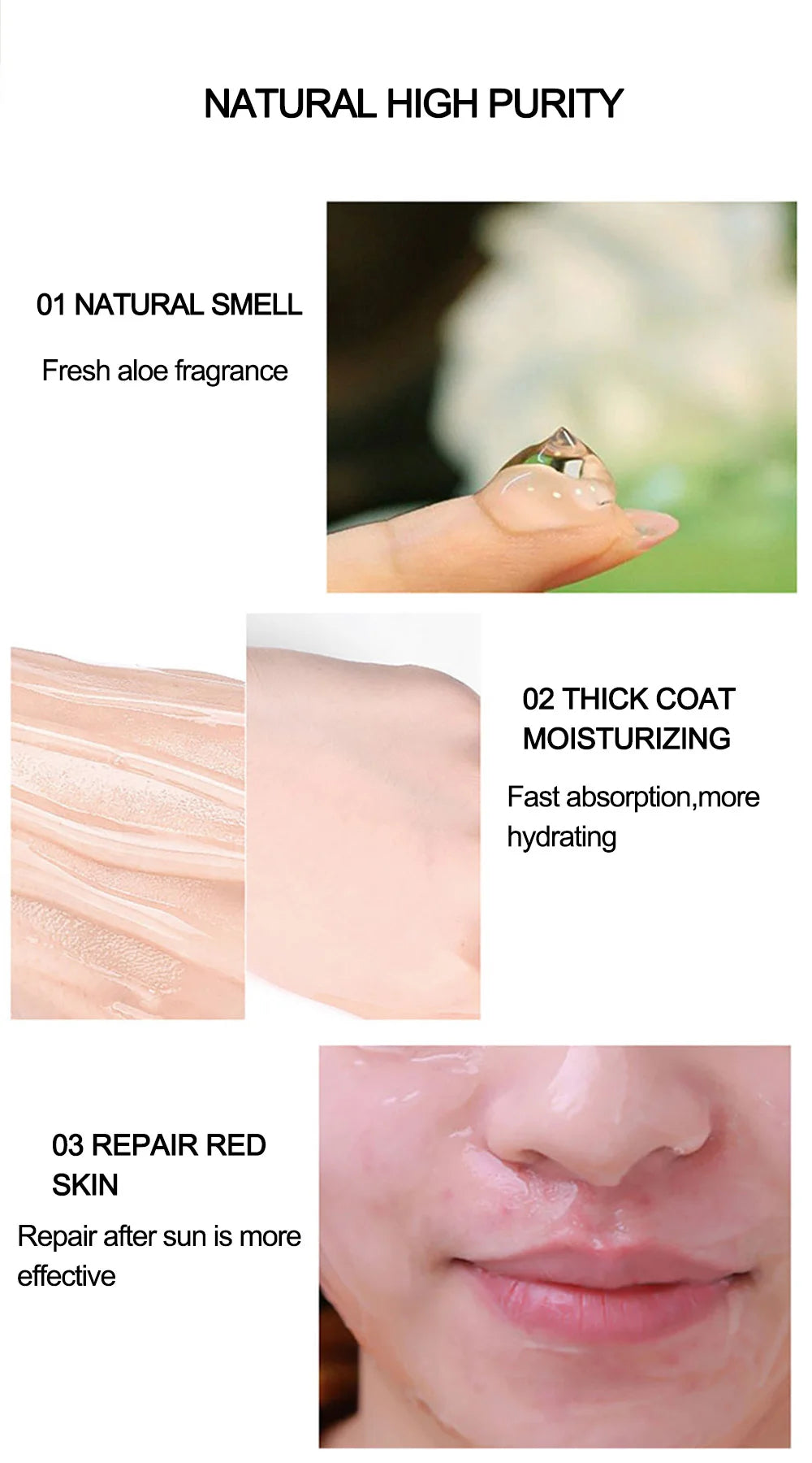99% Aloe Vera Gel 300g Deep Hydration and Moisturizing Facial Body Leave-In Gel Shrink Pores Sleep Mask Korean Skincare Products