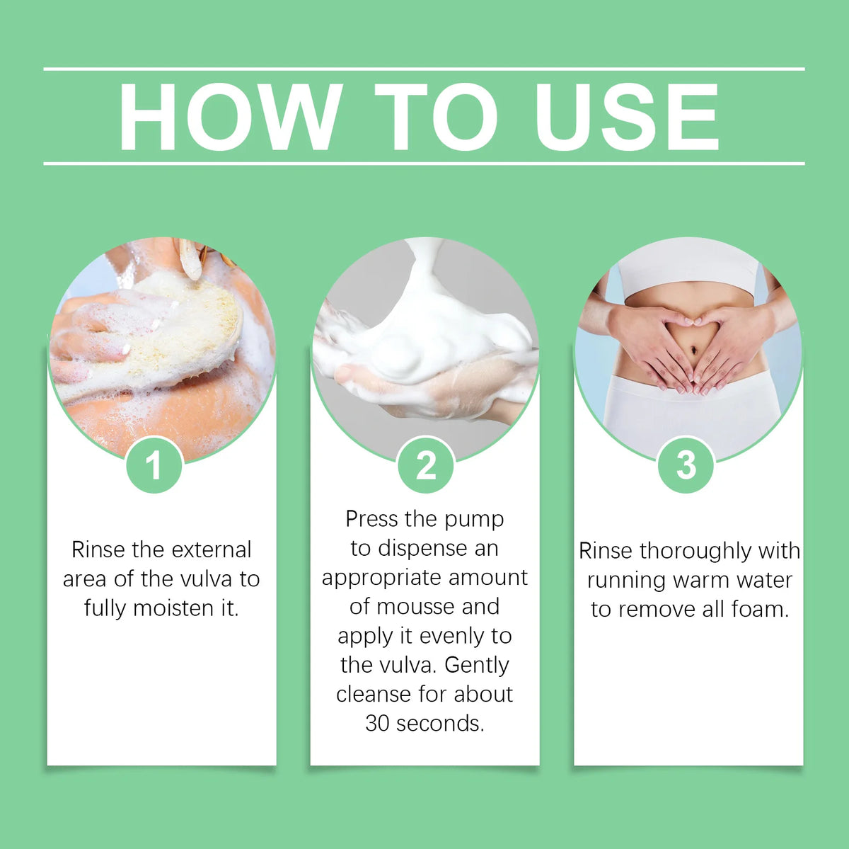 Herbal Women Private Part Care Hygiene Cleansing Mousse PH Balanced Relieve Local Discomfort Remove Odor Daily lasting Protect