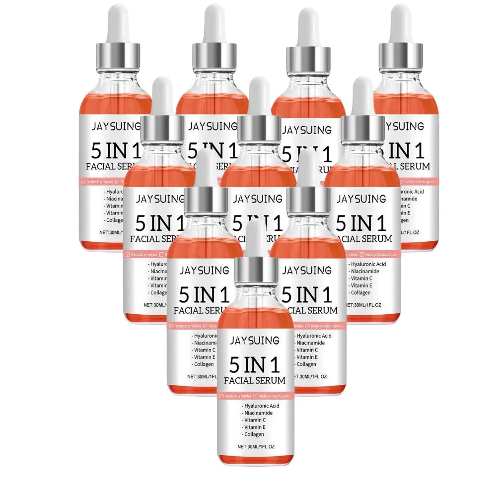 5 In 1 Hyaluronic Acid Face Serum Moisturizing Vitamin C collagen Lightning Facial Serum Shrink Pores Skin Care