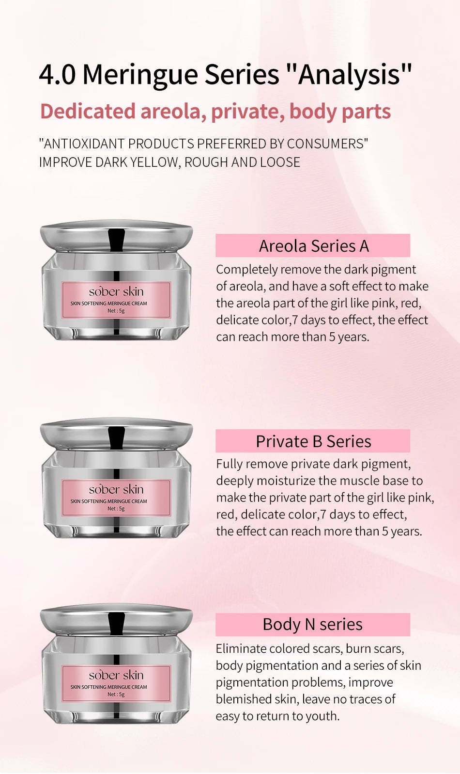 SOBER SKIN Natural Rose Lip Care Rose Scrub Lip Balm Lighten Dark Lip Color Brighten Roma Pink Lip