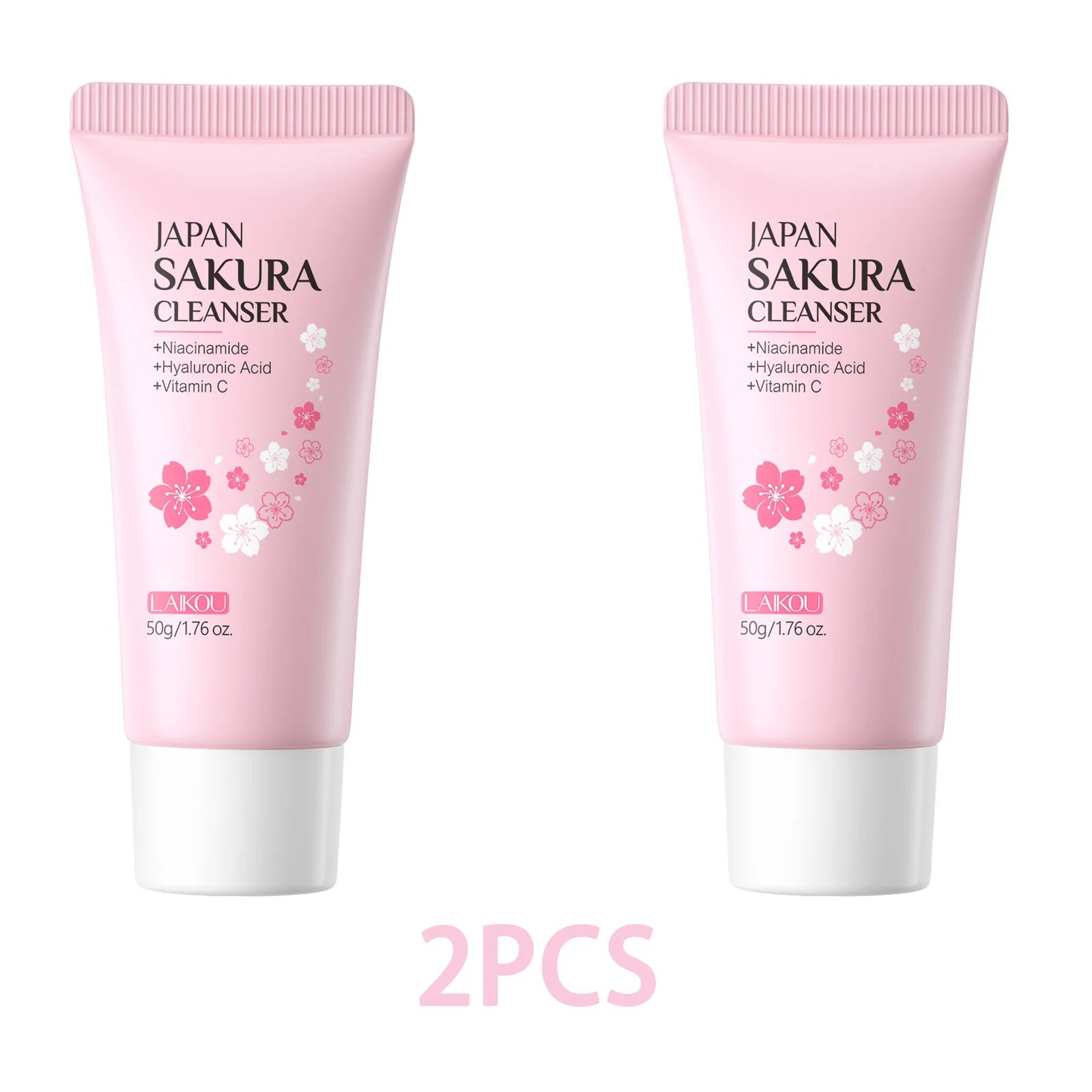 Laikou Sakura Facial Cleanser Deep Cleansing Pores Oil Control Moisturizing Brightening Face Wash Gentle For All Skin Types 50g