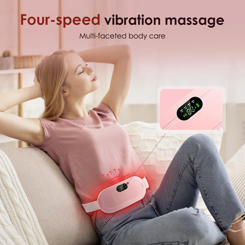 Heating Pad for Menstrual Cramps Vibration Electric Massager Abdominal Period Warm Palace Belt Uterine Warming for Women