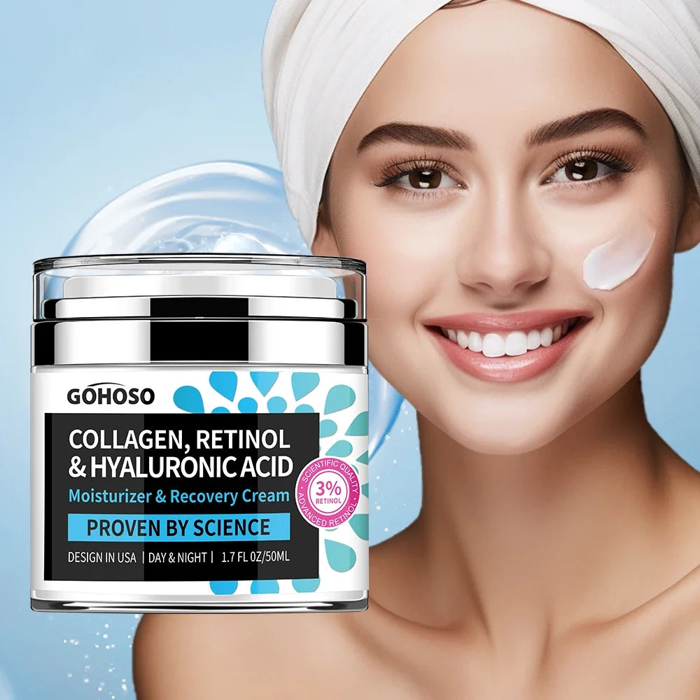 ENVISHA Face Skin Care Collagen Retinol Hyaluronic Acid Cream Firming Whitening Anti-Aging Wrinkle Moisturizing Hydrating