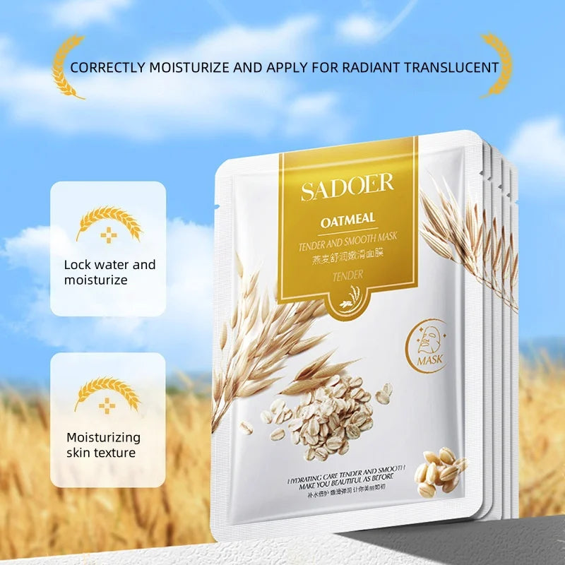 Oatmeal Soothing and Smoothing Mask, Glycerin, Sodium Hyaluronate Benefits the Skin, Provides a Watery, Translucent, and Comfortable Texture, Hydrates and Moisturizes, Provides Water-Based Care for the Skin, Helps Improve Dry