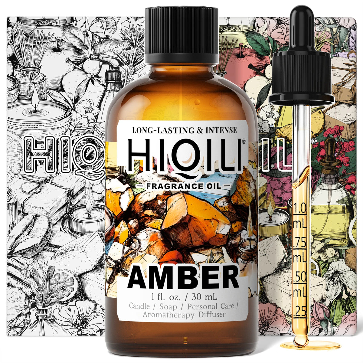 HIQILI New 30ml Perfume Oil Series, Vanilla/Lavender/Rose/Sandalwood 100% Natural Extract Perfume Oil, For Home Use, Humidifier