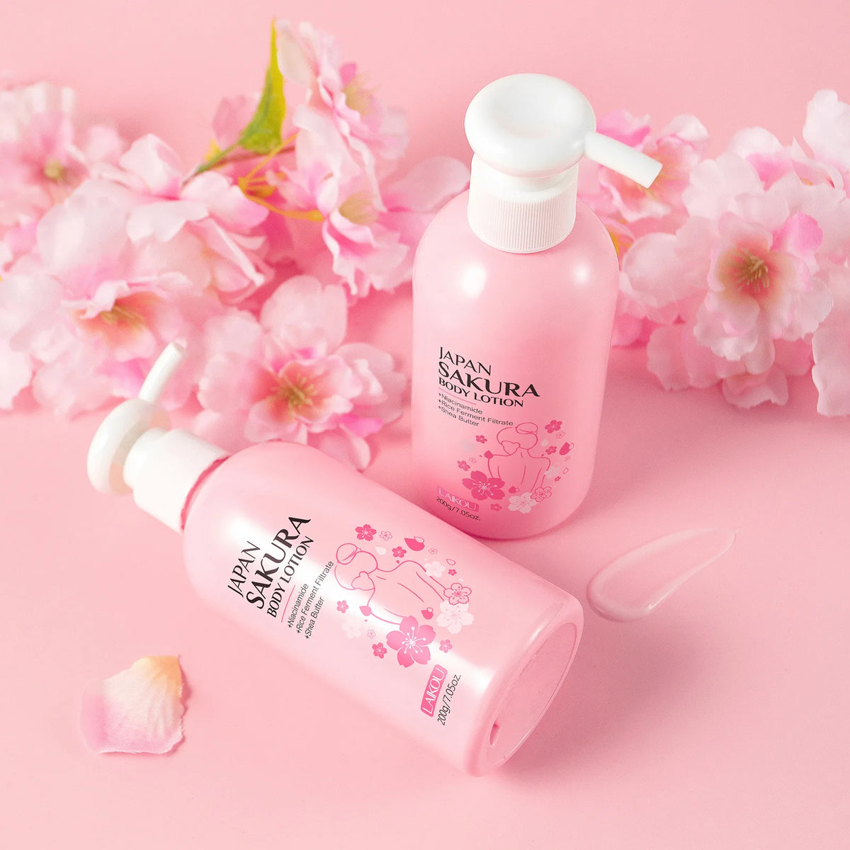 Laikou Cherry Blossom Body Lotion Moisturizing & Repairing  Winter Chapped Skin Care Moisturizing Without Greasiness 200g/120g