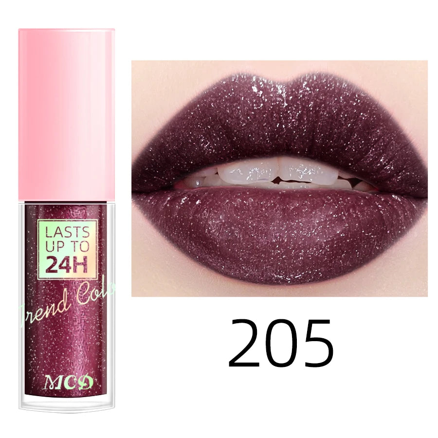 18 Colors Glitter 1pcs Lip Glaze Long Lasting Lip Gloss Waterproof Liquid Lipstick Makeup Lip Oil Lip Tint Moisturizing Lip Balm