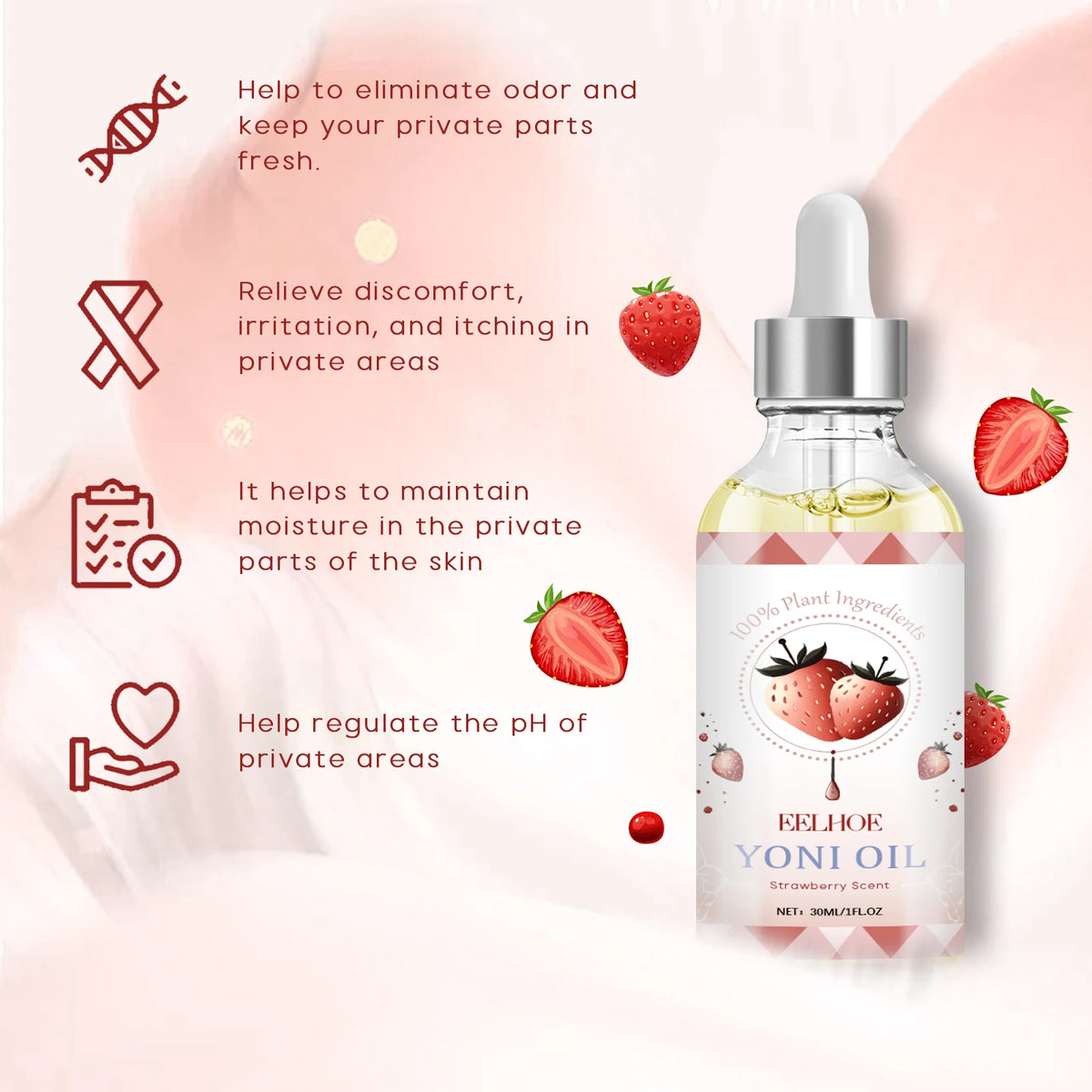 Women's Intimate Essential Oil - Eliminates Odor and Itchiness, Cleanses the Body, Firms Skin, Gentle Care Essential Oil