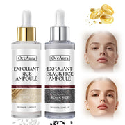 Black&White Rice Exfoliating Essence Dead Skin Remover Facial Glowing Replenisning Shrink Pore Hyaluronic Acid Brightening Serum