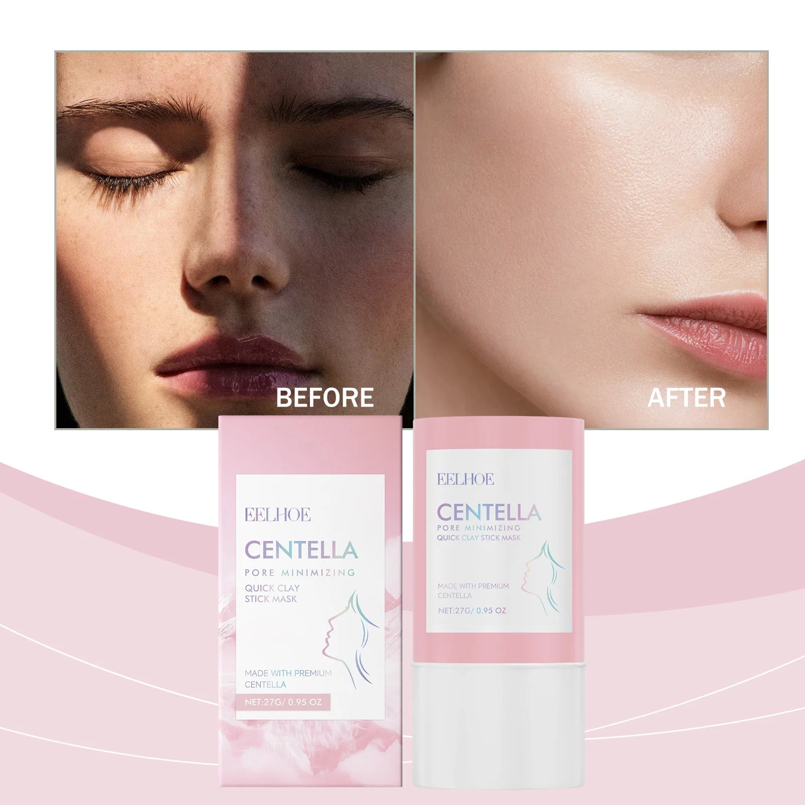Centella Asiatica Clay Mask Stick Exfoliating Soothing Skin Cleaning Repair Facial Pores Control Oil Moisturizing Clean Mask 27g