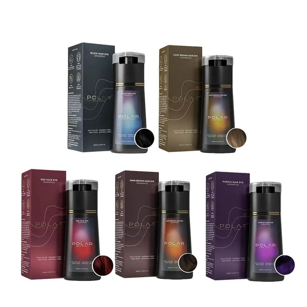 200ml Hair Dye Shampoo For Gray Hair Natural Hair Dye Kit Semi Permanent Hair Dye Shampoo For Women Men Black Brown Purple