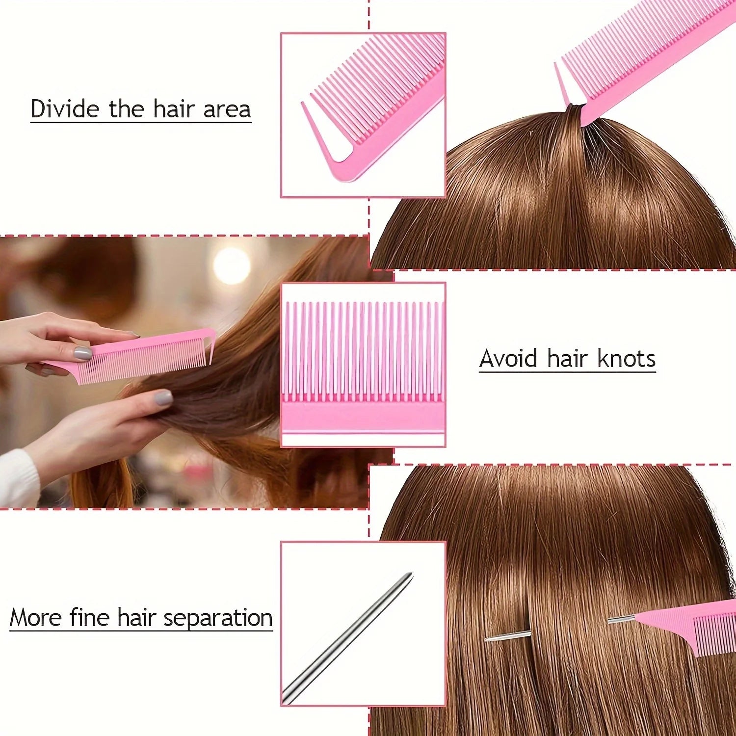 4-piece WANMEI  Headband Tool, Hair Braiding Tool with Mouse Tail Comb, Ponytail Headband Remover, Quick Styling Hair Accessory