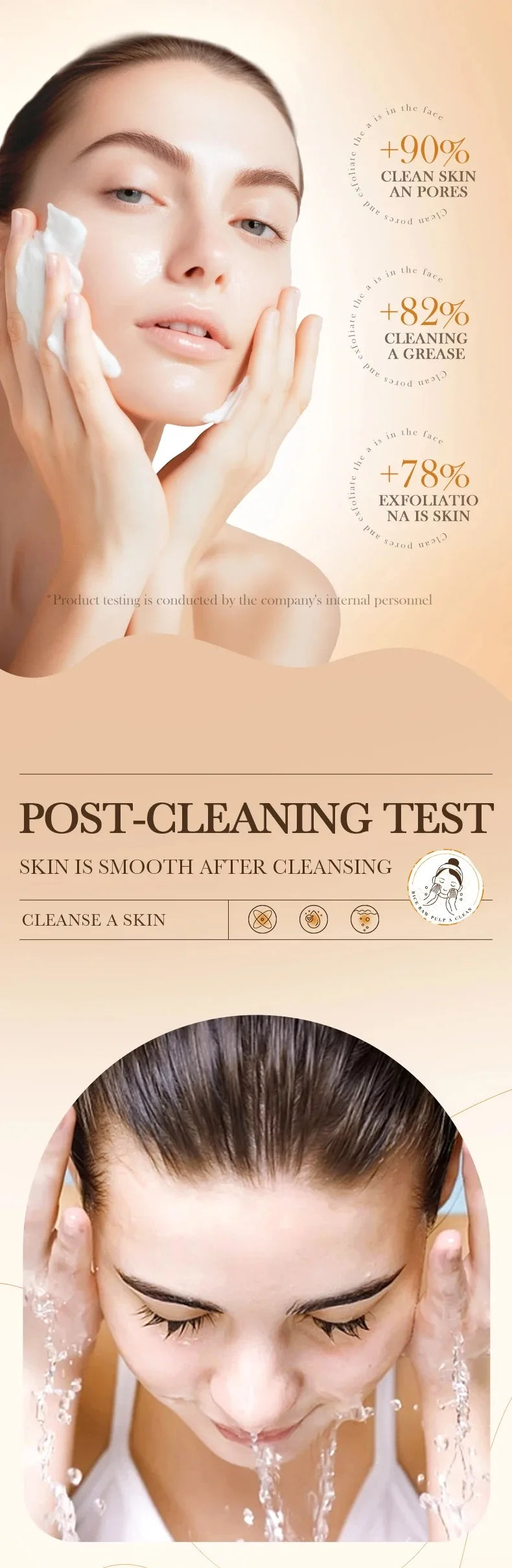 120ml Bioaoua Rice Puree Foaming Cleanser Cleansing Mousse Soothing Cleanser, Cleansing Foam with Brush Head