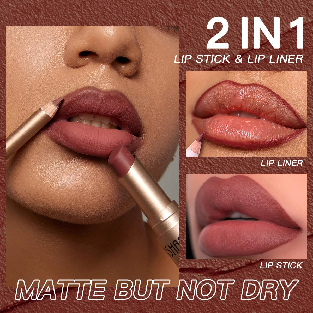 12 Color Matte Lipstick Set Long Lasting Nude Red Lipstick With Lipliner Not Dry Easy Coloring Lip Makeup Kit