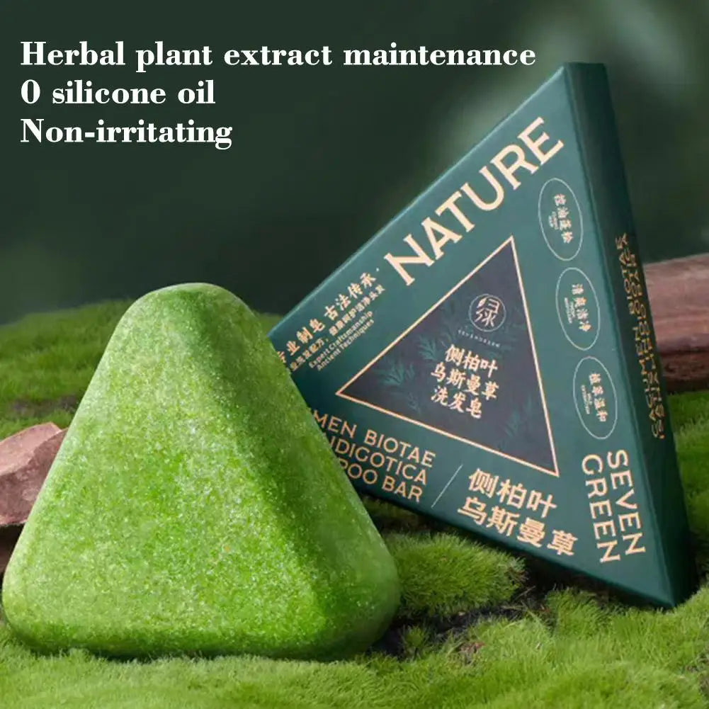 Original Platycladi Usman grass handmade shampoo soap Polygonum multiflorum anti-removal solid hair nourishing hair control oil