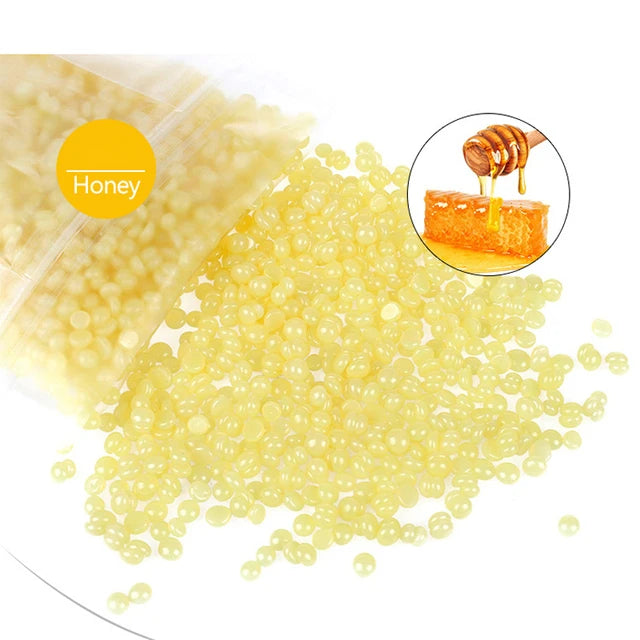 500g Hard Wax Beans Solid Hair Remover No Strip Depilatory Hot Film Wax Bead Hair Removal for Full Body Bikini Face Leg Eyebrow