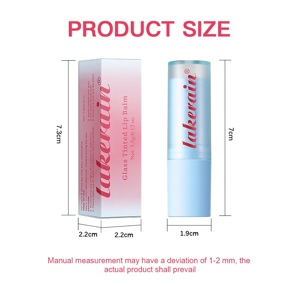 Glass Tinted Lip Balm Light Cherry Red Orange Glow Moisturizing Vegetarian Lip Balm With Bright Clear Color Korea Lip Cosmetics