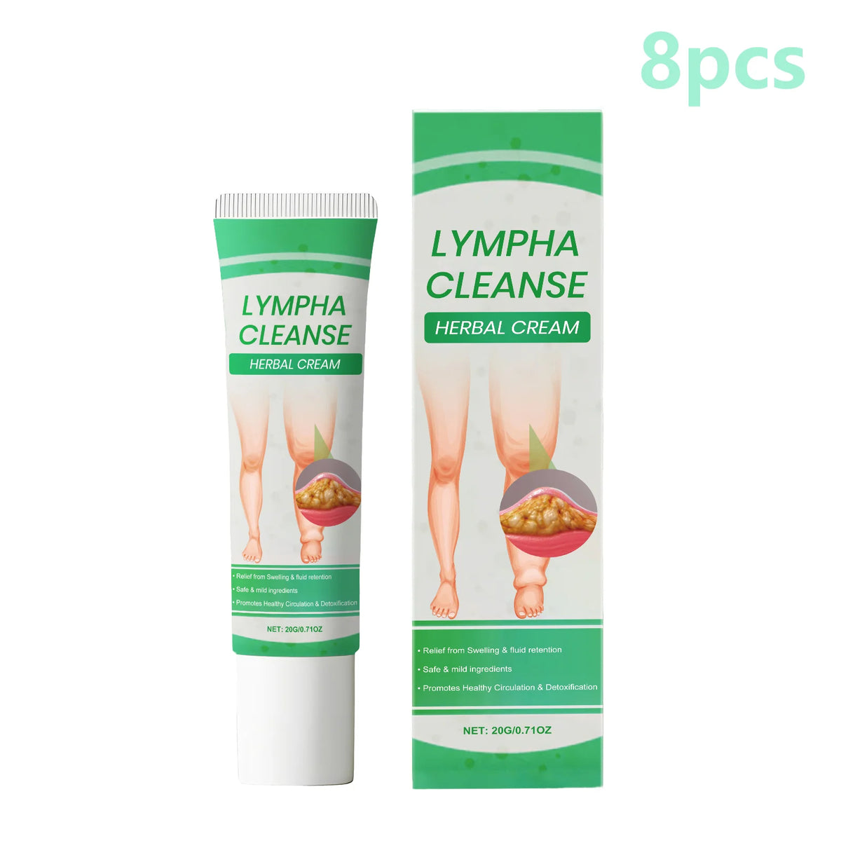 Lymphatic Drainage Cream for Body Lymphatic Massage Legs Blood Circulation Improvement Detox Edema Swelling Removal Herbal Cream