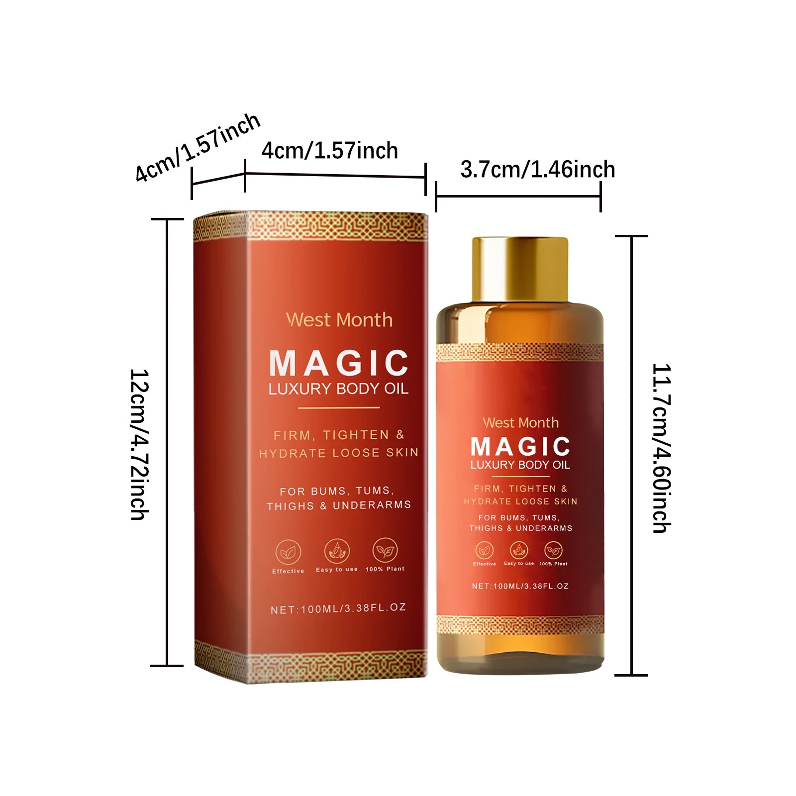West&Month Daily Hydration Body Moisturizing Oil Firming Radiance-Boosting Moisturizer for Body Massage