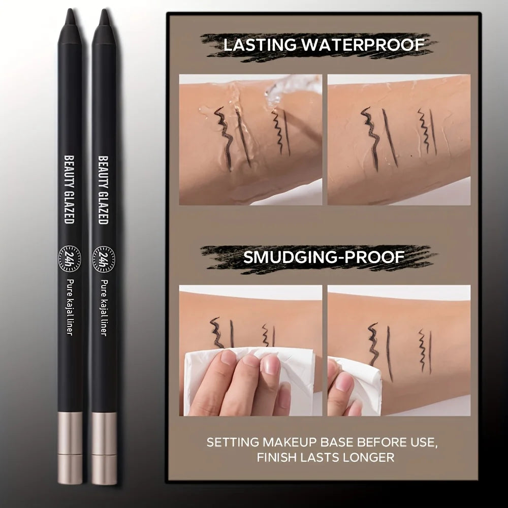 [Dark Punk Makeup Set] 3pcs Dark Makeup Set,Matte Black Lipstick,Lip Liner,Long Lasting Waterproof Eyeliner & Smoky|Halloween