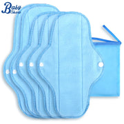 5pcs S/M Size Reusable Sanitary Pads Heavy Polar Fleece Towel Washable Panty Liner Mama Menstrual Pad with 1pc Wet Bag