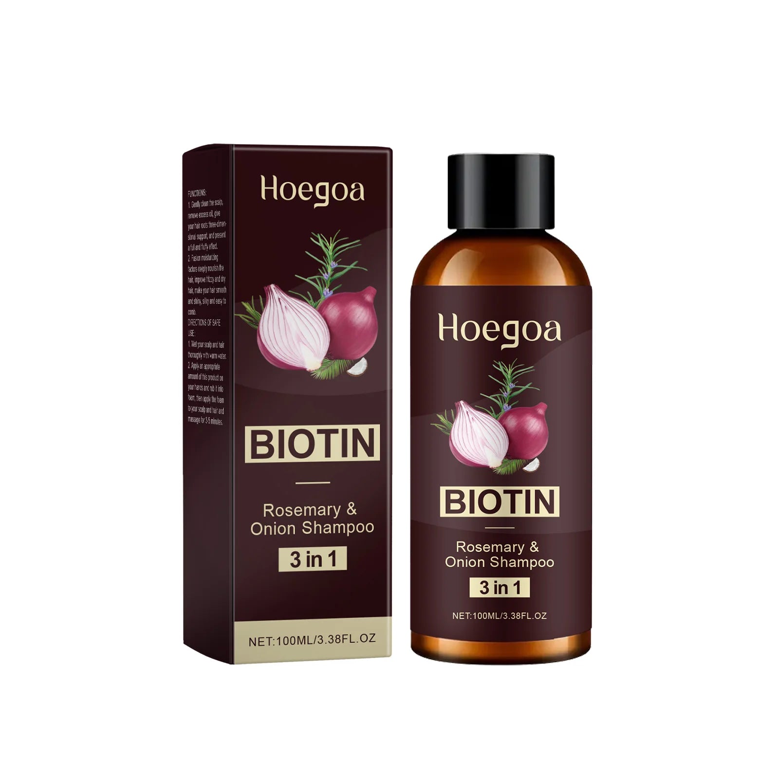 3 In 1 Rosemary Biotin Shampoo Hair Growth Thickening Anti Loss Strengthening Root Oil Control Deep Cleansing Volumizing Shampoo