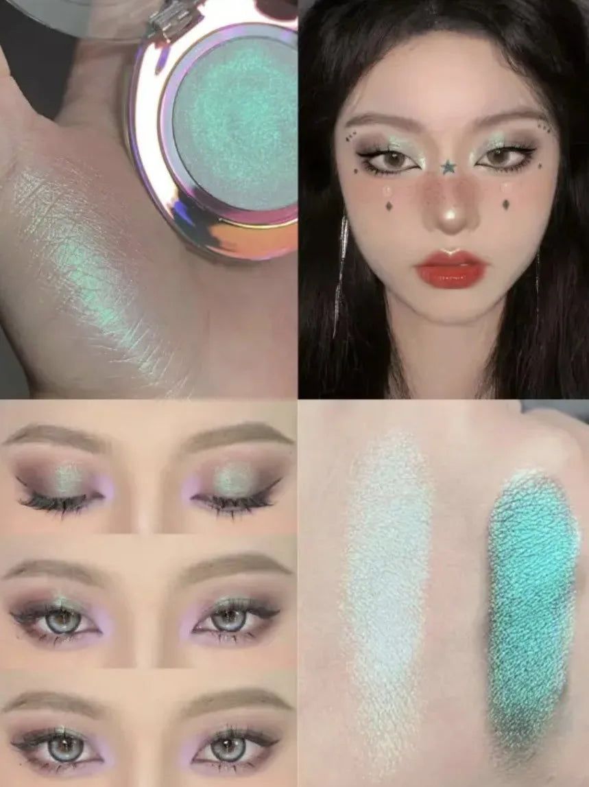 RMT High Gloss Chameleon Highlight Matte Purple Fine Powder Cream Blusher Shiny Face Brightening Integrated Plate ROMATIC Makeup