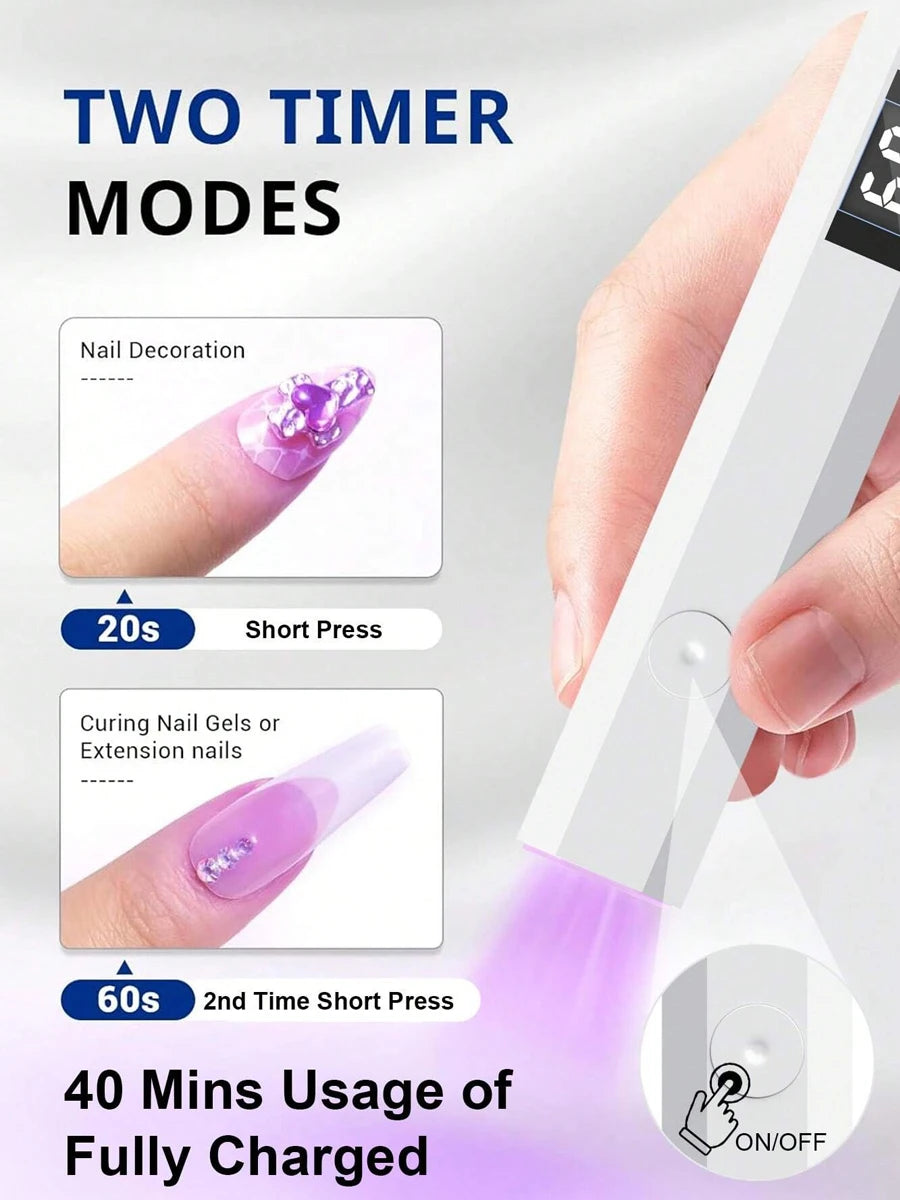 LINMANDA Minicure Handheld UV Light for Gel Nails Portable UV Nail Lamp Rechargeable LED Nail Lamp for Nails Art Desk Stand