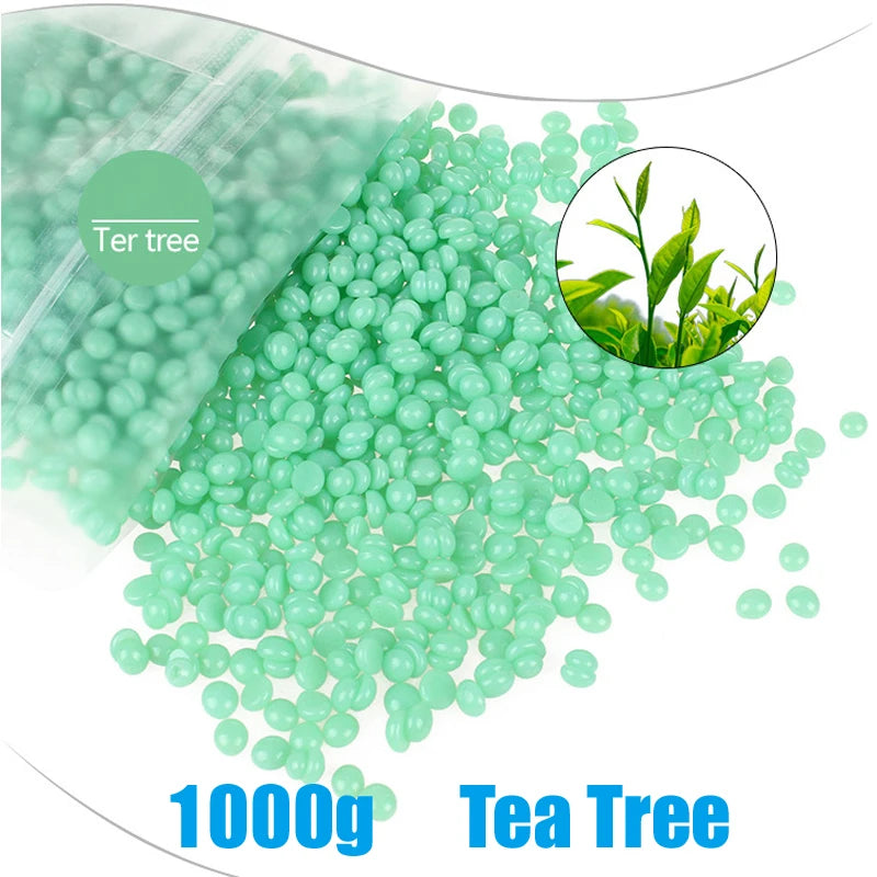 1000g Hot Film Painless Waxing Beads Depilatory Wax Beans Hard Wax Beans Heating Wax Machine Bikini Face Body Hair Removal