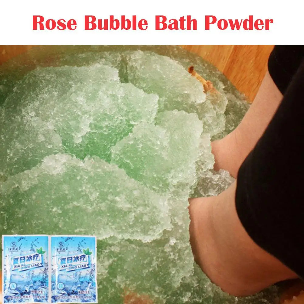 Rose Mint Lavender Bubble Bath Salt Powder Foot Bath Crystal Mud Body Scruber Skin Care Exfoliation SPA Foot Care