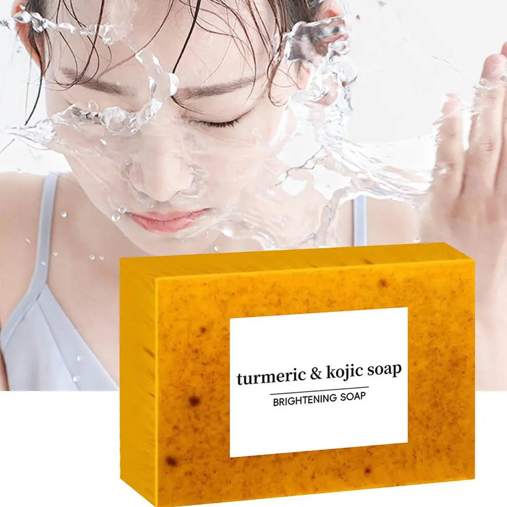 100g Turmeric Hand Made Soap, Lemon Kojic Acid Soap, Shower and Facial Soap Body Care 1/3/5pcs