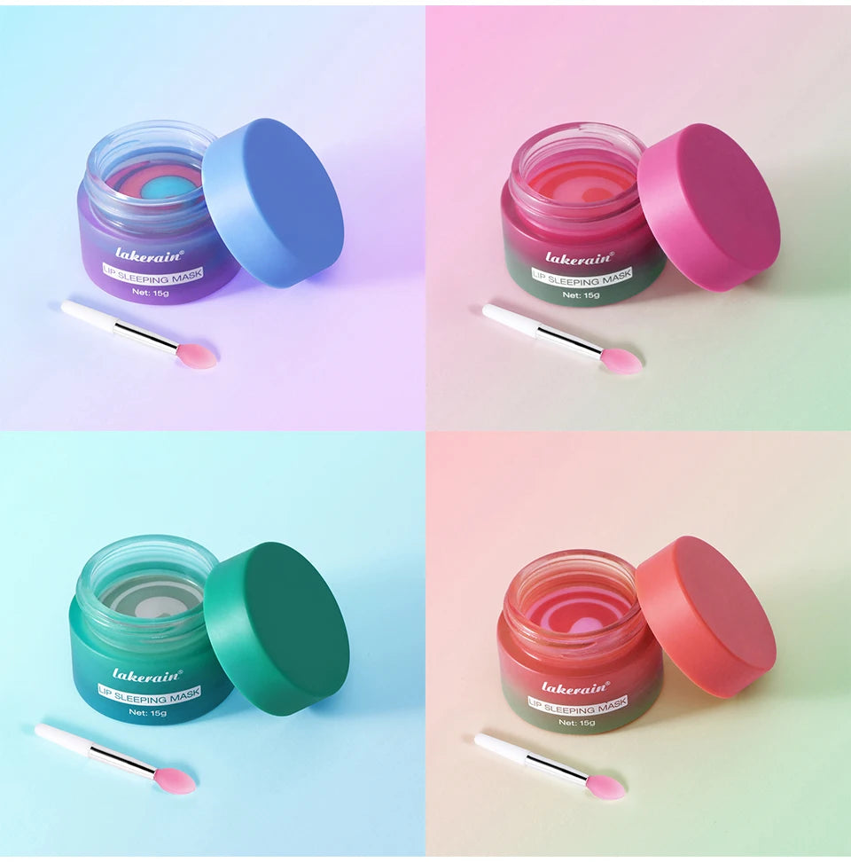 Lakerain Lip Sleeping Mask Smooth Creamy Texture Dual-Color Formula Overnight Hydration Non-Sticky Natural Protection Lip Mask
