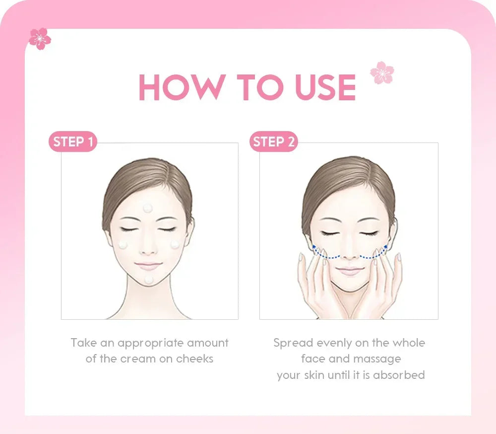 LAIKOU Sakura Hydrating Cream Moisturizer Whitening Nourishing Oil Control Moisturizing & Repairing Deep Hydration Lock Gentle