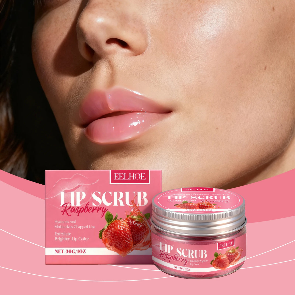 Strawberry Lip Scrub Exfoliating Preventing Drying Cracking Improve Dullness Remove Dead Skin Moisturizing Brightening Lip Care