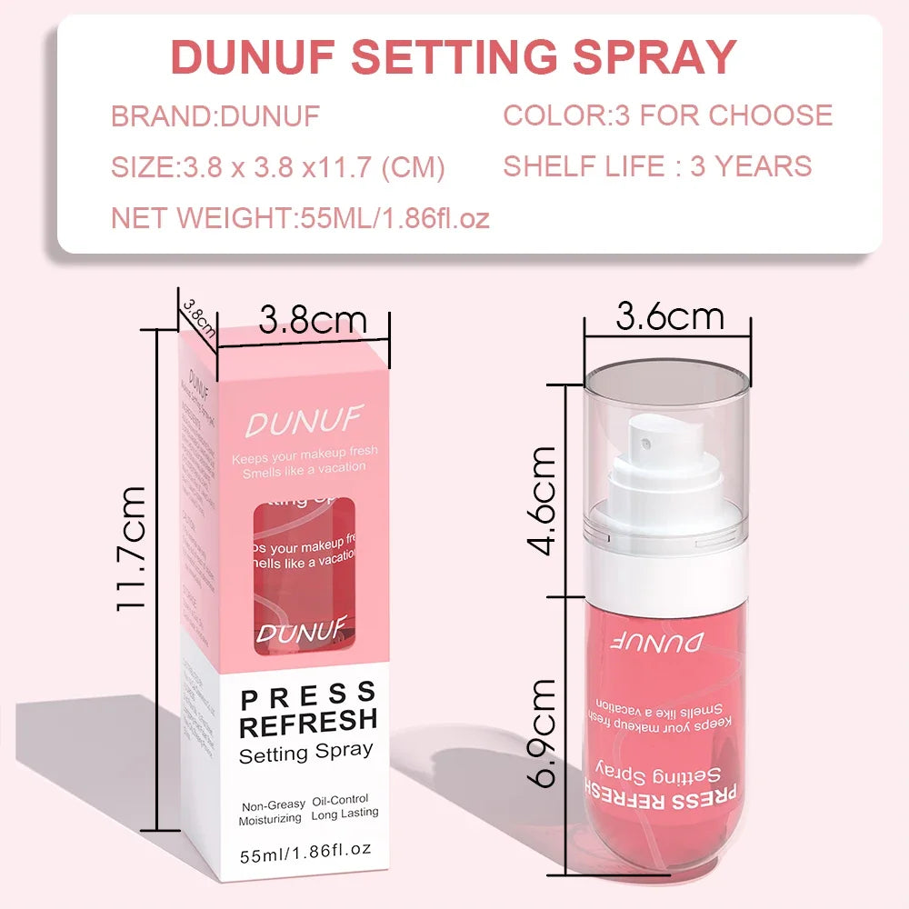 DUNUF 1 Pcs Moisturizing Makeup Setting Spray - Prevents Melting Fading No Oil Long-lasting Freshness for Facial Makeup