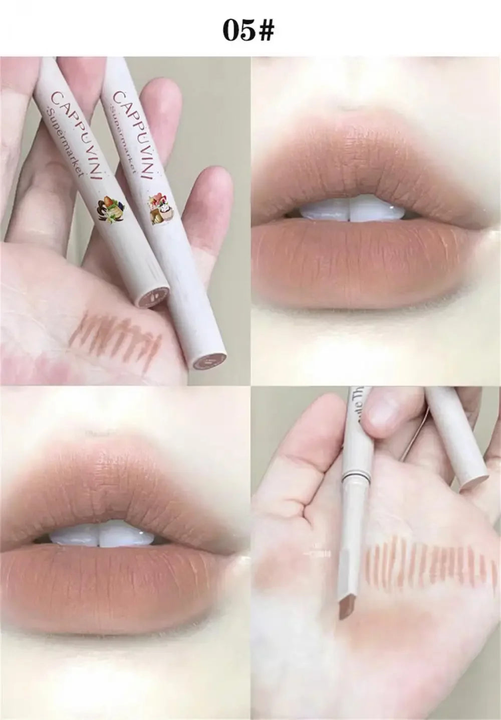Nude Lip Liner Pencil, Smooth Outline Lip Shape, Waterproof Long-Lasting Matte Lipstick Pen Makeup for Natural Lips